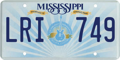MS license plate LRI749