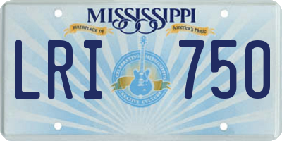 MS license plate LRI750