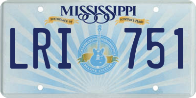 MS license plate LRI751