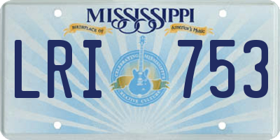 MS license plate LRI753