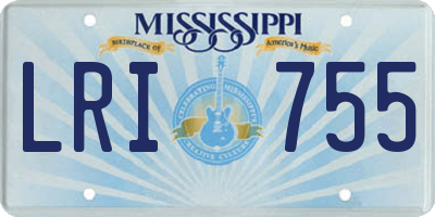 MS license plate LRI755