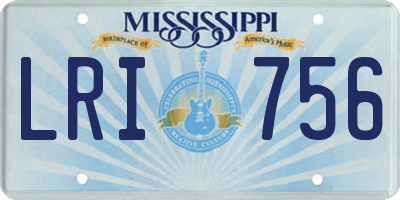 MS license plate LRI756