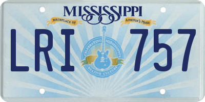 MS license plate LRI757