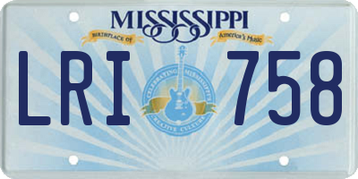 MS license plate LRI758