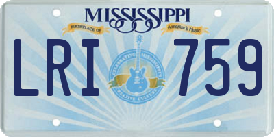 MS license plate LRI759