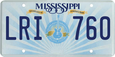 MS license plate LRI760