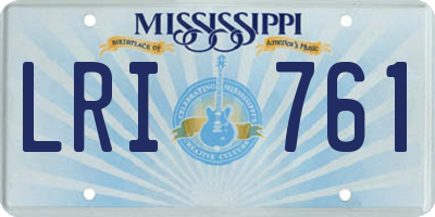 MS license plate LRI761