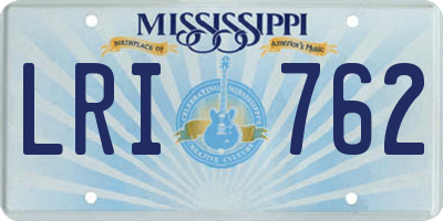MS license plate LRI762