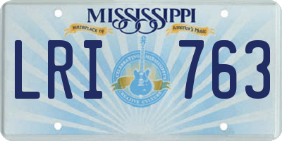 MS license plate LRI763