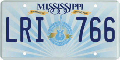 MS license plate LRI766
