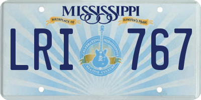 MS license plate LRI767