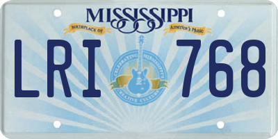 MS license plate LRI768