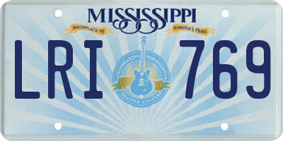 MS license plate LRI769