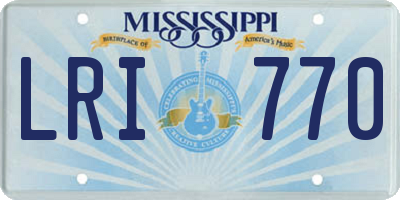 MS license plate LRI770
