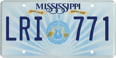MS license plate LRI771