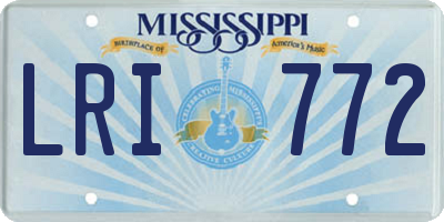 MS license plate LRI772