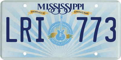 MS license plate LRI773