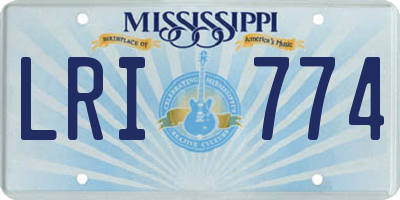 MS license plate LRI774