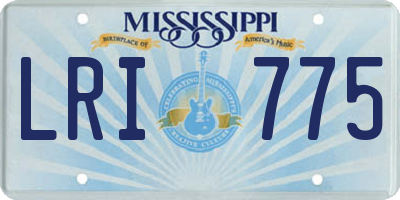 MS license plate LRI775