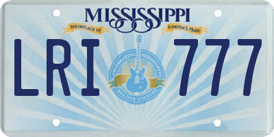 MS license plate LRI777