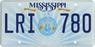 MS license plate LRI780