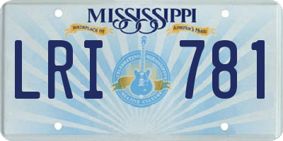 MS license plate LRI781