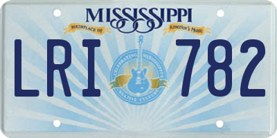 MS license plate LRI782