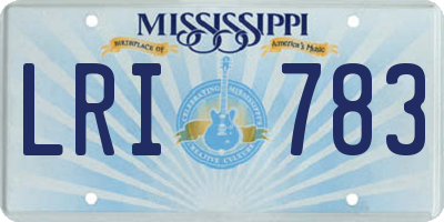 MS license plate LRI783