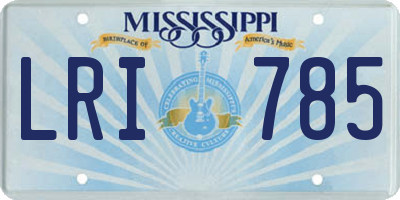 MS license plate LRI785