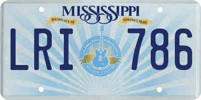 MS license plate LRI786