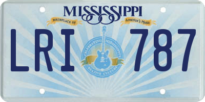 MS license plate LRI787