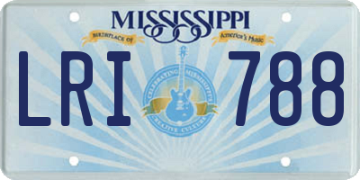 MS license plate LRI788