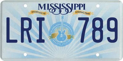MS license plate LRI789