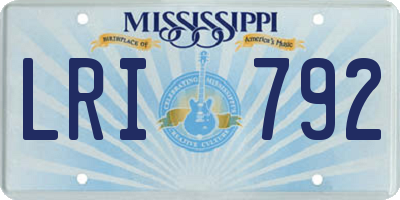 MS license plate LRI792