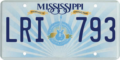 MS license plate LRI793
