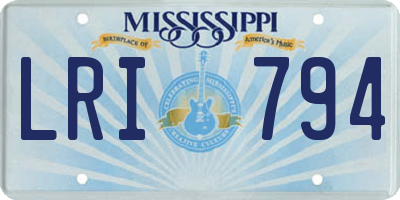 MS license plate LRI794