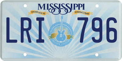 MS license plate LRI796