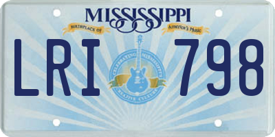 MS license plate LRI798