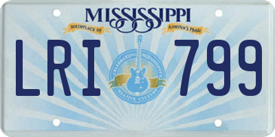 MS license plate LRI799