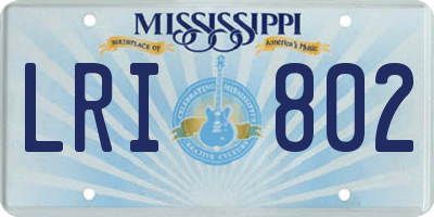 MS license plate LRI802