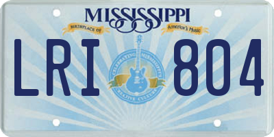MS license plate LRI804