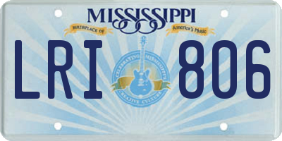MS license plate LRI806