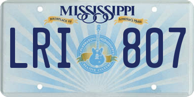 MS license plate LRI807