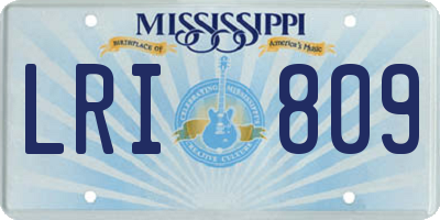 MS license plate LRI809