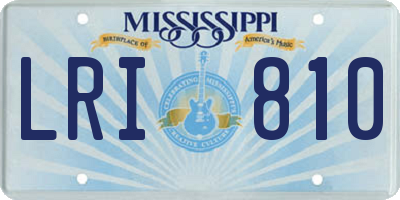 MS license plate LRI810