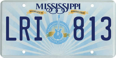 MS license plate LRI813