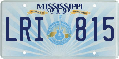 MS license plate LRI815