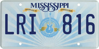 MS license plate LRI816