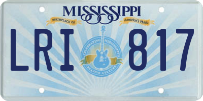MS license plate LRI817