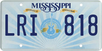 MS license plate LRI818